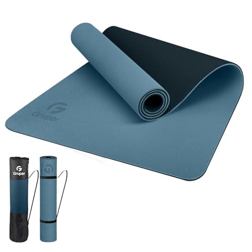 Gruper Yoga Mat Non Slip, Eco Friendly Fitness Exercise Mat with Carrying Strap,Pro Yoga Mats for Women,Workout Mats for Home, Pilates and Floor Exercises