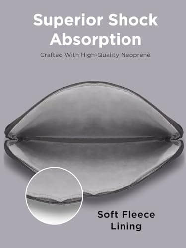 Lenovo Basic Laptop Sleeve 13 Inch Notebook/Tablet Compatible with MacBook Air/Pro Neoprene Material - Soft Fleece Lining - Zippered Top Opening - Black 5