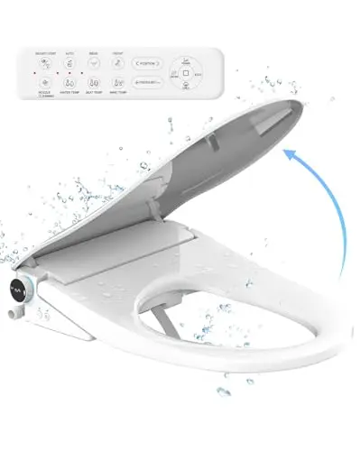 iliD Smart Max Bidet Toilet Seat, Electric Elongated Ecoseat with Four Cleaning Modes, Auto Open/Close, Wider Seat, Ultra Slim, Female Wash and Rear Wash