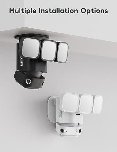 winees Floodlight Camera, Wired 2K HD Dual-Lens Outdoor Security Camera, 180 Degree Panoramic Motion Detection, 3000 Lumens, Color Night Vision, 110dB Siren, 2-Way Audio (White) 9