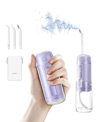 bixdo Water Flosser Travel Size - Portable Water Flosser Cordless for Teeth Gums Braces Cleaning, Oral Irrigator with 3 Modes, IPX7, Low Noise for Adult Kids, Mini Travel Essentials, A30 Pro Purple