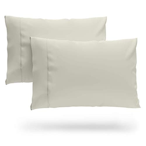 Cosy House Collection Premium Rayon Derived from Bamboo Pillowcase Set of 2 - Ultra Soft, Cooling & Breathable Bedding (King, Cream)