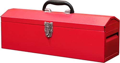 BIG RED TB101 Torin 19" Hip Roof Style Portable Steel Tool Box with Metal Latch Closure and Removable Storage Tray, Red, 19.1" x 6.1" x 6.5"