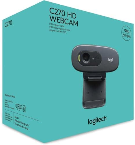 Logitech C270 HD Webcam (Black) 6