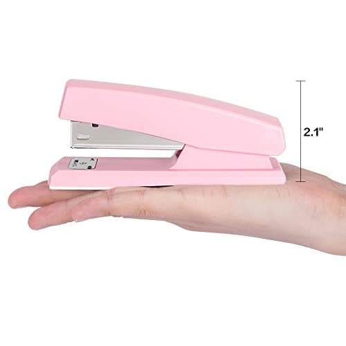 Deli Stapler, Desktop Staplers with 640 Staples, Office Stapler, 25 Sheet Capacity, Pink 6