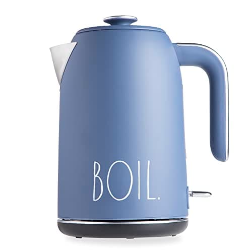 Rae Dunn Electric Hot Water Kettle - Stainless Steel Coffee Maker, Tea Kettle, Swivel Base, With Automatic Shut Off Boil-Dry Protection, Easy Pour Pitcher, 1500 Watt Boiling Power, 1.7 Liters, Navy