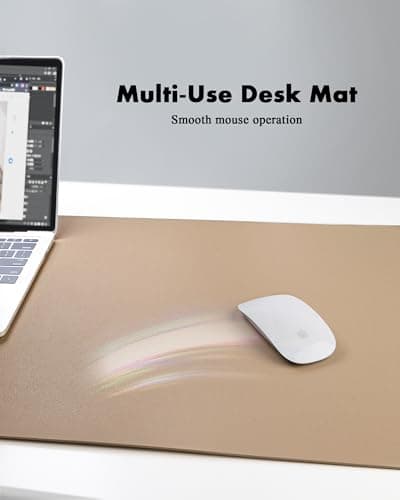 YSAGi Double-Sided Desk Pad, Leather Desk Mat, Eco Cork Desk Pad Protector, Large Mouse Pad for Desk, Waterproof Desk Blotter Pad, Writing Pad for Office/Home(23.6"x13.7",Apricot) 5