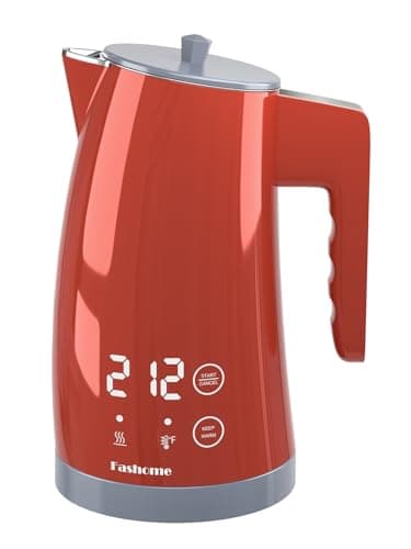 Fashome Penguin Electric Kettle - 1.25L Cordless with 5 Temperature Presets, 1200W Fast Boil, 2H Keep Warm, Auto Shut Off, Stainless Steel Interior, for Tea & Coffee (Orange)