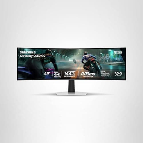 Samsung 49" Odyssey OLED G9 (G91SD) Dual QHD QD-OLED G-Sync Compatible Curved Gaming Monitor, 144Hz, 0.03ms, AMD FreeSync Premium Pro, Ergonomic Stand, 3 Year Warranty, LS49DG910SNXZA, 2024 20