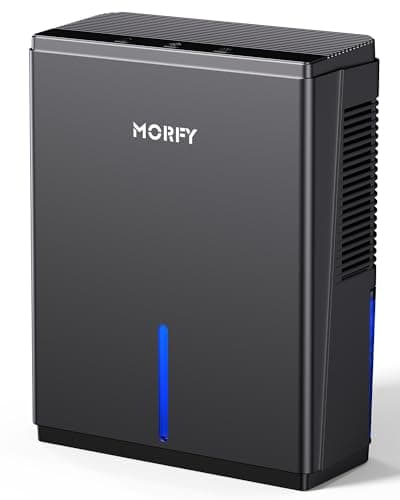 MORFY Dehumidifier, 80 OZ Small Dehumidifier for Bedroom, Bathroom, RV, Closet, Dual-Semiconductor Quiet Dehumidifiers for Home Room with Drain Hose, 7 Colors LED Auto Shut Off