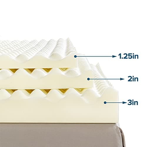 ZINUS 2 Inch Copper Cooling Memory Foam Mattress Topper with Airflow Design, Full 7
