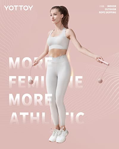 YOTTOY Cordless Jump Rope with Counter - Ropeless Jump Rope 2 In 1 with Large Cordless Ball-Weighted for Women with LCD Display (Pink) 8