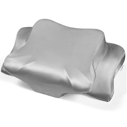 Satin Pillowcase for Cervical Pillows, (Cover Only) Fit for Orthopedic Neck Support Pillow, Silky Smooth Pillowcase Cover with Zipper Closure (Gray)