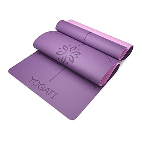 YOGATI Yoga Mat with Alignment Lines. Exercise mat with carry strap. Pilates mats for yoga or Fitness. Non slip Workout Mat. Thick Yoga Mats for women and men. Gym mats for home. Yoga matt thick. 7