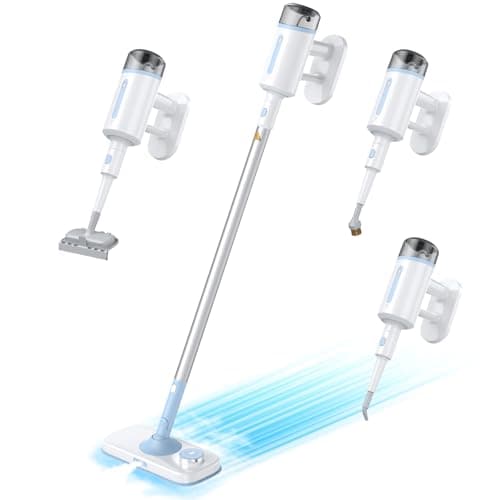 Steam Mop with Detachable Handheld Steamer Suitable for Hardwood, Tile, Laminate and All Floors, Powerful Steam Cleaner with Multipurpose Attachments Perfect for Other Home Cleaning