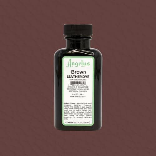 Angelus Leather Dye - Flexible Leather Dye for Shoes, Boots, Bags, Crafts, Furniture, & More 3oz, Dauber Included (Brown) 6