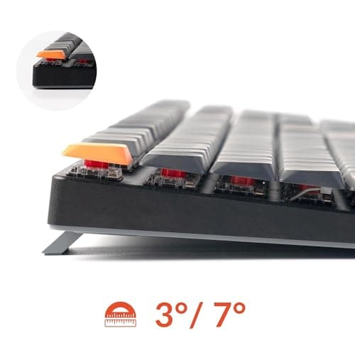 Keychron K5 QMK Custom Mechanical Keyboard, Ultra-Slim Full Size 104 Keys Wireless Gaming Keyboard, Low-Profile Banana Switch with RGB Backlits for Mac Windows, Version 2 6