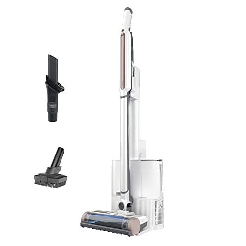 Shark WS642AE WANDVAC System, Ultra-Lightweight Powerful Cordless Stick Vacuum with HEPA Self-Empty Charging Base, Anti-Allergen Complete Seal, PowerFins, Self-Cleaning Brushroll & Pet Tool, White