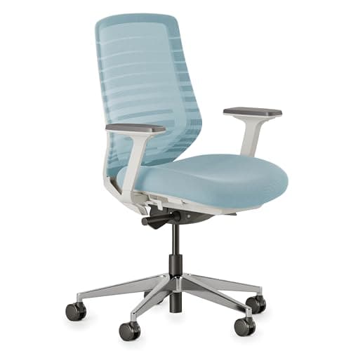 Branch Ergonomic Chair - A Versatile Desk Chair with Adjustable Lumbar Support, Breathable Mesh Backrest, and Smooth Wheels - Experience Optimal Comfort and Support - Light Blue