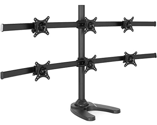 VIVO Hex LCD Monitor Height Adjustable 6 Screen Desk Mount Stand for up to 27 inch Screens, STAND-V006F