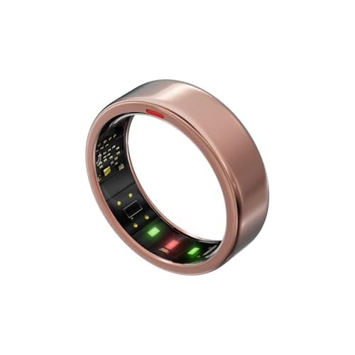 POBOVi Smart Ring for Women Men- Sleep/Fitness/Stress/Heart Rate Tracker- Menstrual Records - 5 Days Battery Life - Wireless Charging - No APP Subscription - iOS & Android Compatible(Rosegold,Size 7)