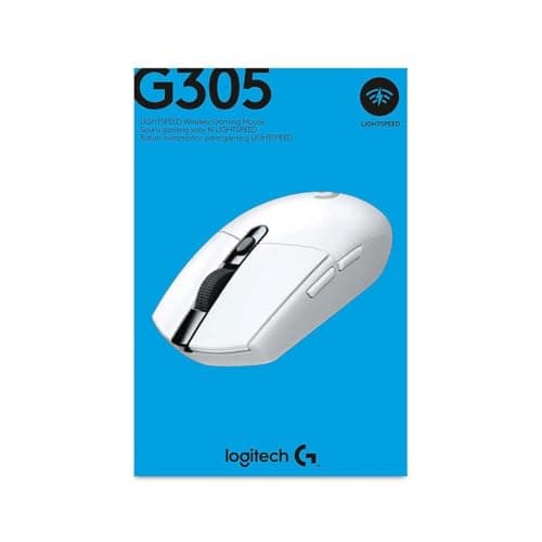 Logitech G305 Lightspeed Wireless Gaming Mouse, Hero 12K Sensor, 12,000 DPI, Lightweight, 6 Programmable Buttons, 250h Battery Life, On-Board Memory, PC/Mac - White