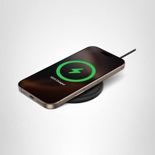 Belkin Magnetic Wireless Charging Pad 15W - MagSafe-Compatible Qi2-Certified Wireless Charging Station, iPhone Charger for Apple iPhone 16, 15, 14 Series, AirPods w/Non-Slip Base - Black (No PSU) 6