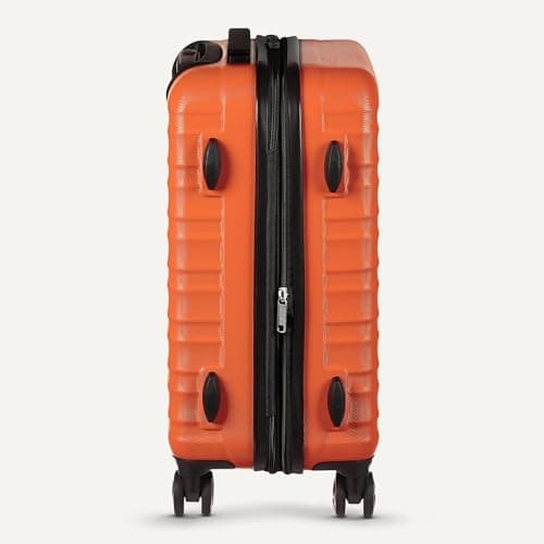 Amazon Basics 30" Hardside Large Checked Luggage, Expandable For Up to 15% More Space, Hardshell Suitcase With Wheels, Scratch-Resistant Surface, Four Multi-directional Wheels, Orange 5