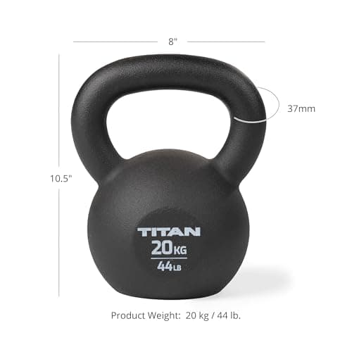 Titan Fitness 20 KG Cast Iron Kettlebell, Single Piece Casting, KG and LB Markings, Full Body Workout… 6