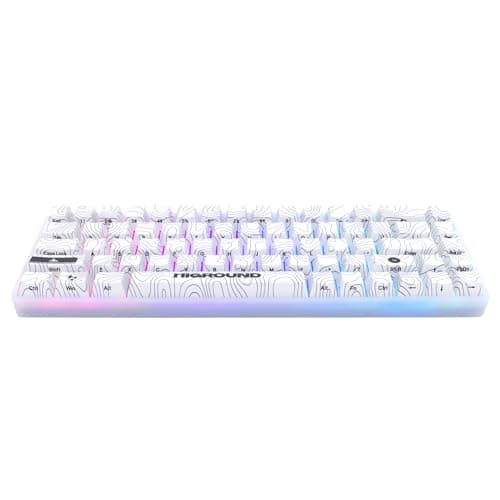 Higround Trailhead 65% Mechanical USB Wired Gaming Keyboard, TTC Linear Custom Switches, Programable RGB, Hot-Swappable, Deep Thock Creamy Sounding PC Keyboard, Pre-lubed (SNOWSTONE)
