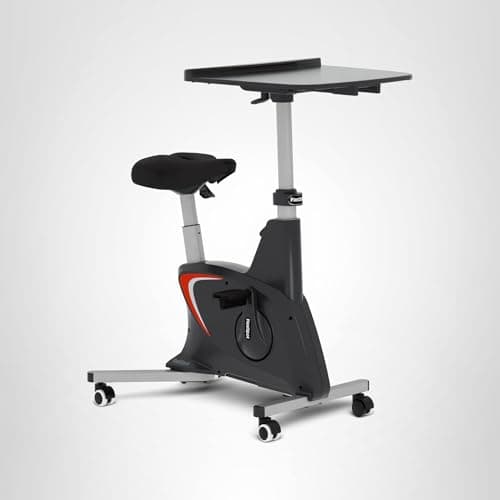 FLEXISPOT Exercise Bike with 2D Desktop, Space Saving Under Desk Bike with Removable Desk, Stationary Bikes Upright Indoor Bikes with 8 Level Magnetic Resistance Upgraded Pro Flywheel, V9PRO-Black 10