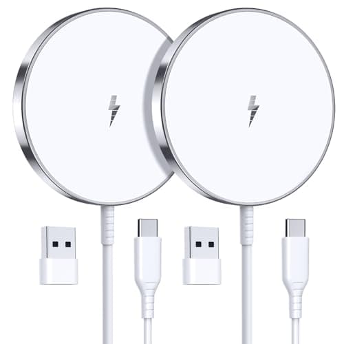 2 Pack Magnetic Wireless Charger 15W Apple Mag-Safe Charger with 20W Adapter for iPhone 16/15/14/13/12 Pro/Max/Plus/Mini AirPods 3/2/Pro 2/Pro Mag Safe Wireless Charging Pad with 5ft Charging Cable