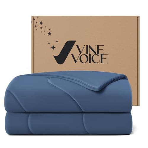 Cooling Blanket Comforter Hot Sleepers Twin/Twin XL Soft Cooling Blanket, Double-Sided Cool Bedding for Night Sweats, All-Season Lightweight Comforter(68 * 90inch, Midnight Blue)