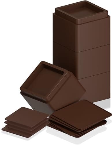 Utopia Bedding Bed Risers 3 Inch - Pack of 4 - Adjustable Furniture Risers 3 & 6 inch - Anti Slip Foam & Rubber Pad - Stackable Bed Lifts Risers Heavy Duty for Sofa, Bed, Table, Couch & Chair (Brown)