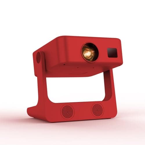 [High ANSI/Voice Control/Built-in Apps] Outdoor Projector-4K with WiFi and Bluetooth: Portable-Movie-Smart-Projector, Sovboi 1080P 180° Stand Ceiling-Proyector Compatible with Netflix, Red