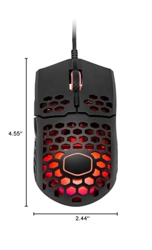 Cooler Master MM711 RGB-LED Lightweight 60g Wired Gaming Mouse - 16000 DPI Optical Sensor, 20 Million Click Omron Switches, Smooth Glide PTFE Feet, and Ambidextrous Honeycomb Shell - Matte Black 8