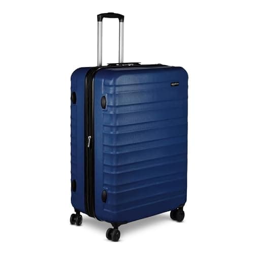 Amazon Basics 30" Hardside Large Checked Luggage with Multi-directional Wheels, Expandable for Up to 15% More Space, Scratch-Resistant Hardshell, Navy Blue
