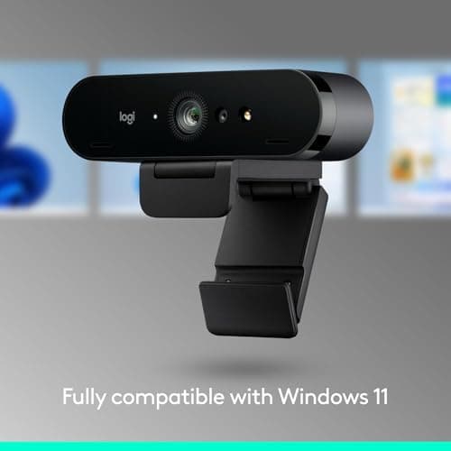 Logitech Brio 4K Webcam, Video Calling, Noise-Cancelling mic, HD Auto Light Correction, Wide Field of View, Windows Hello Works with Microsoft Teams, Zoom, Google Meet, PC/Mac/Laptop/MacBook/Tablet 5