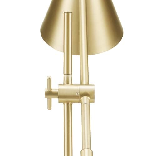 Globe Electric x Novogratz 52887 18" Desk Lamp, Matte Brass Finish, Adjustable Height, Balance Arm, Rotary Switch on Shade, Modern Lighting for Bedroom or Office, E26 Base 50W Bulb 5