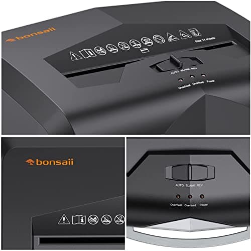 Bonsaii Paper Shredder, 18-Sheet 60-Minutes Shredder for Office Heavy Duty Cross-Cut Shredder with 6 Gallon Pullout Basket 4 Casters(C149-C) 8