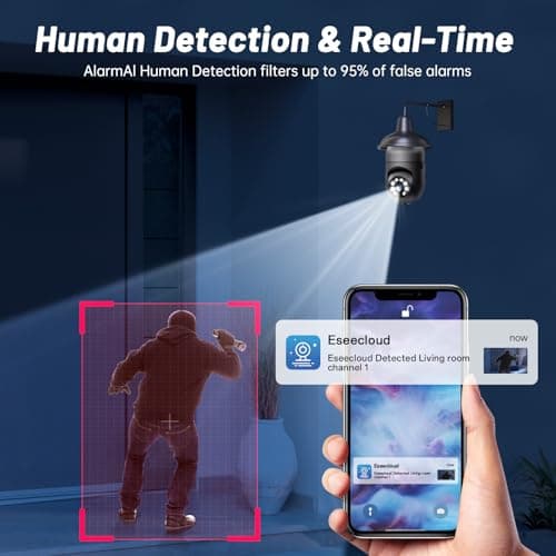 Warmfam 2K Light Bulb Security Camera Outdoor 2 Pack - 5G& 2.4GHz Wireless Motion Detection Cameras for Home Security,Two Way Talk,Full Color Night Vision, Audible Alarm, Easy Installation 6