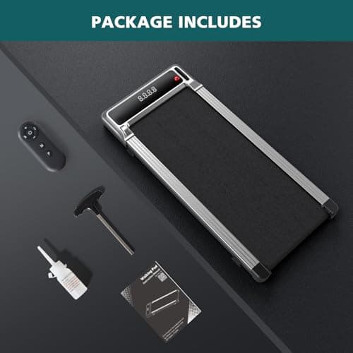 Smug Compact Armless Treadmill, Space Saving Design for Home & Office, Quiet Under Desk Walking Pad, 200 Lbs Capacity 3 in 1 Portable Walking Treadmill 10