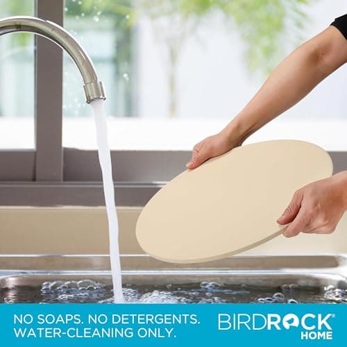 BIRDROCK HOME Pizza Stone for Oven and Grill | 16" Cordierite Baking Stone for Cooking, Bread, Pie, BBQ | Indoor - Outdoor | Grill, Smoker, Toaster Use | Ceramic Sheet for Crispy Crust (Round) 6