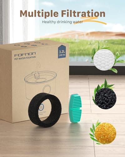 Cat Water Fountain Stainless Steel: Cat Fountain for Drinking - 108oz/3.2L Pet Water Fountain for Cats Indoor - Quiet Water Fountain for Cats - Faucet Pet Fountain - for Small and Medium-Sized Pets 7