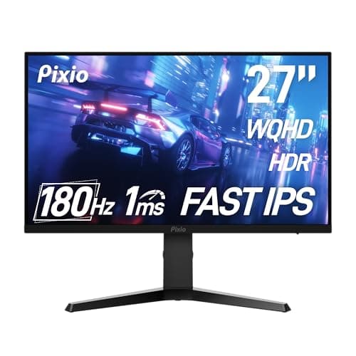 Pixio PX277 Prime Neo 27 inch 180Hz Refresh Rate QHD 1440p Resolution Fast IPS Panel 1ms GTG Response Time Gaming Monitor with Adaptive Sync and Fully Adjustable Stand