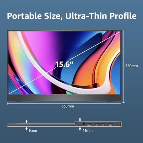 cocopar Portable Monitor 15.6 Inch 1080P FHD 60Hz 85% sRGB Travel Monitor with Speaker HDMI USB-C Second Screen for Laptop MacBook Surface PC Xbox PS4/5, VESA Mountable, with Cover Stand 8