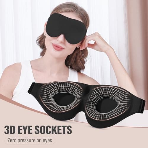 YIVIEW Sleep Mask for Side Sleeper, Complete Light Blocking 3D Sleeping Eye Mask, Soft Breathable Eye Cover for Women Men, Relaxing Zero Pressure Night Blindfold 4