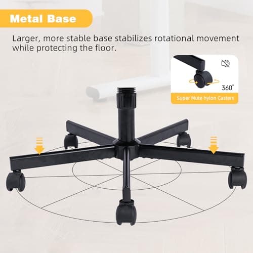 Purgreen Linen Cross Legged Office Chair with Wheels and Adjustable Flip-Arms,Swivel Wide Seat Chair for Home Office, Apartment, Criss Cross Chair for Meditation, Makeup, Yellow 6