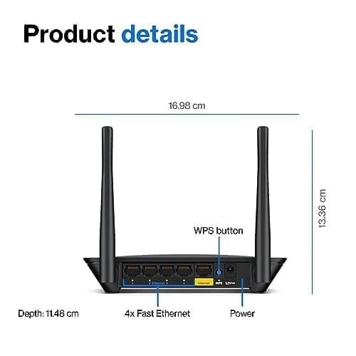 Linksys E5400 WiFi 5 Dual Band Router | 1,500 Sq. ft Coverage | 10+ Devices | Parental Control, Guest WiFi | Speeds (AC1200) 1.2Gbps 3