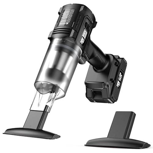 Handheld Vacuum Cordless - 35000PA Strong Suction Car Vacuum with 2 Detachable Batteries, 60Min Runtime Portable Vacuum Cleaner for Car Detailing, Pet Hair, Home Couch & Office, 350ML XL Dust Cup 9